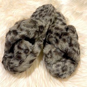 Isotoner Faux Fur X-Slide Slippers